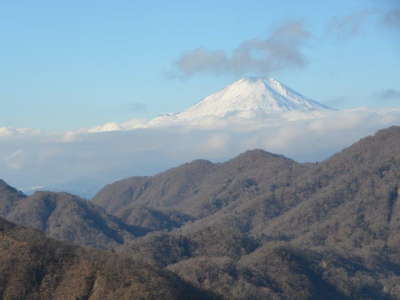 冠雪した富士山 