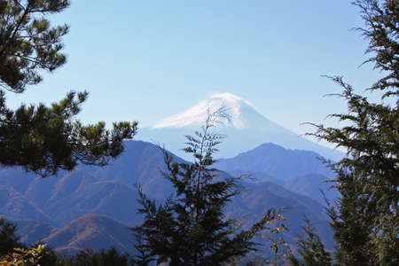 高畑山、距離：34km<br/>山頂から秀麗富嶽十二景の富士山