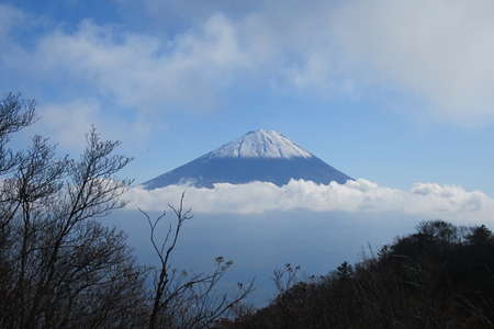 2014.12.24 鬼ヶ岳、距離：18km<br />写真：A.Sさん、西湖を挟んで大きな富士山