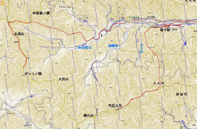 大洞山～本社ヶ丸GPSルート 