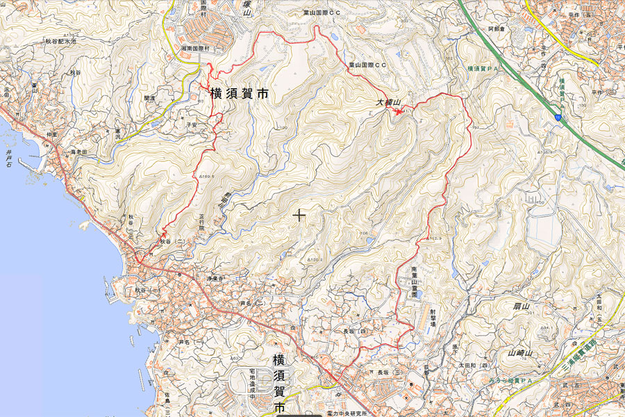 秋山古道～大楠山ルート図 