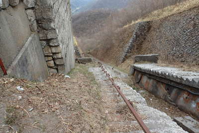 旧赤城登山鉄道跡の急な石段
