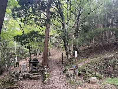 直進で五番関　右は大天井岳 