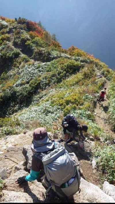 下山は長い一般登山道