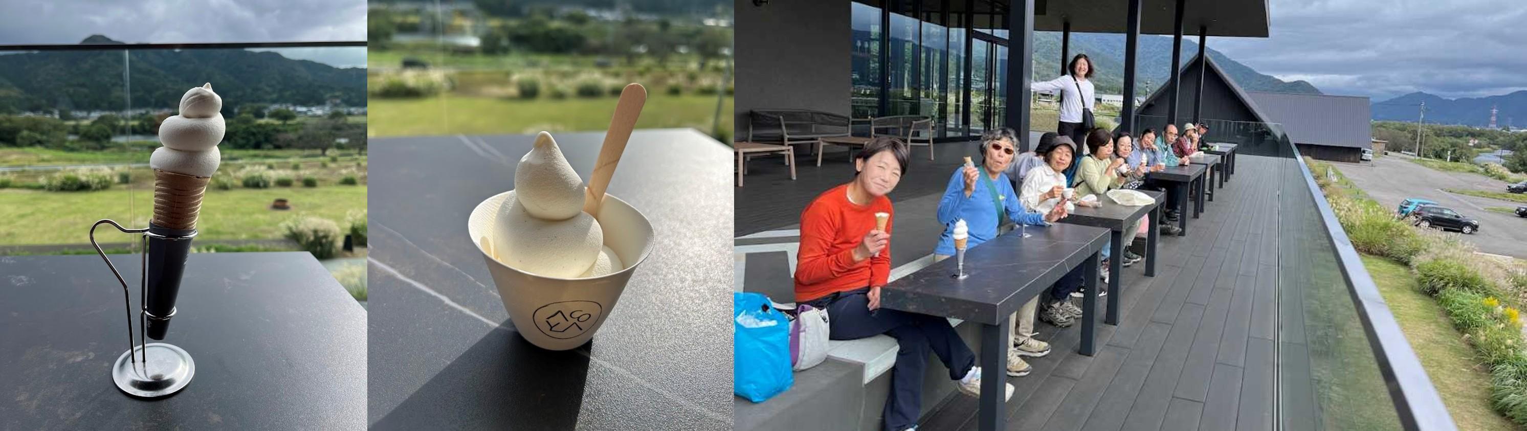 福井駅へ向かう途中で大吟醸ソフトクリームを堪能(ESHIKOTOにて)