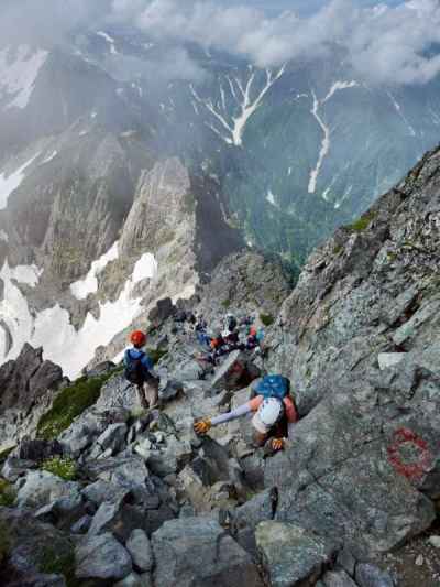 前剱への下山