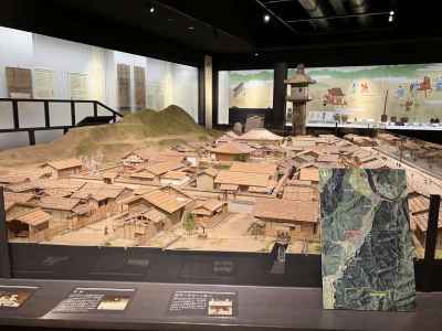 発掘調査や歴史考証をもとに再現された、1/30サイズのジオラマ