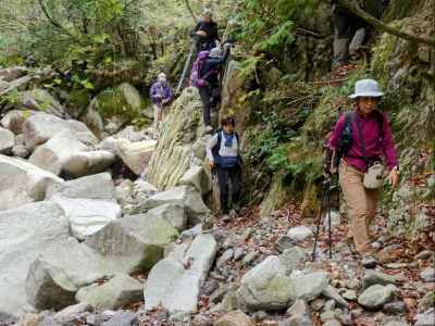 このへつりで中道登山道と合流 