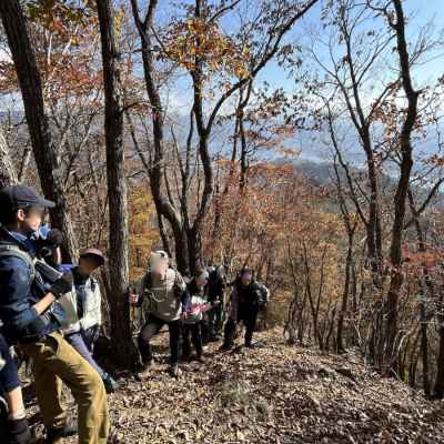 落ち葉を踏みしめ