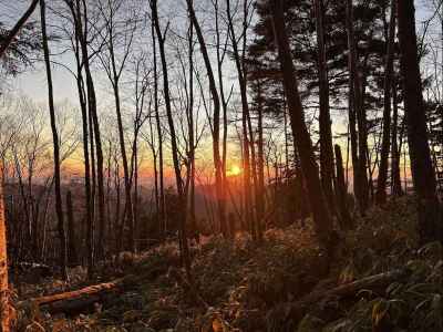 山荘から見た日の出
