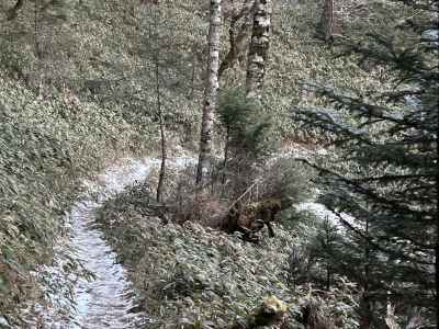 雪の残る道&nbsp;