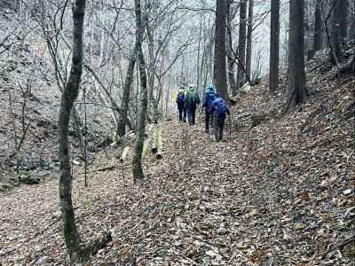 小菅村へ緩やかに下っていく